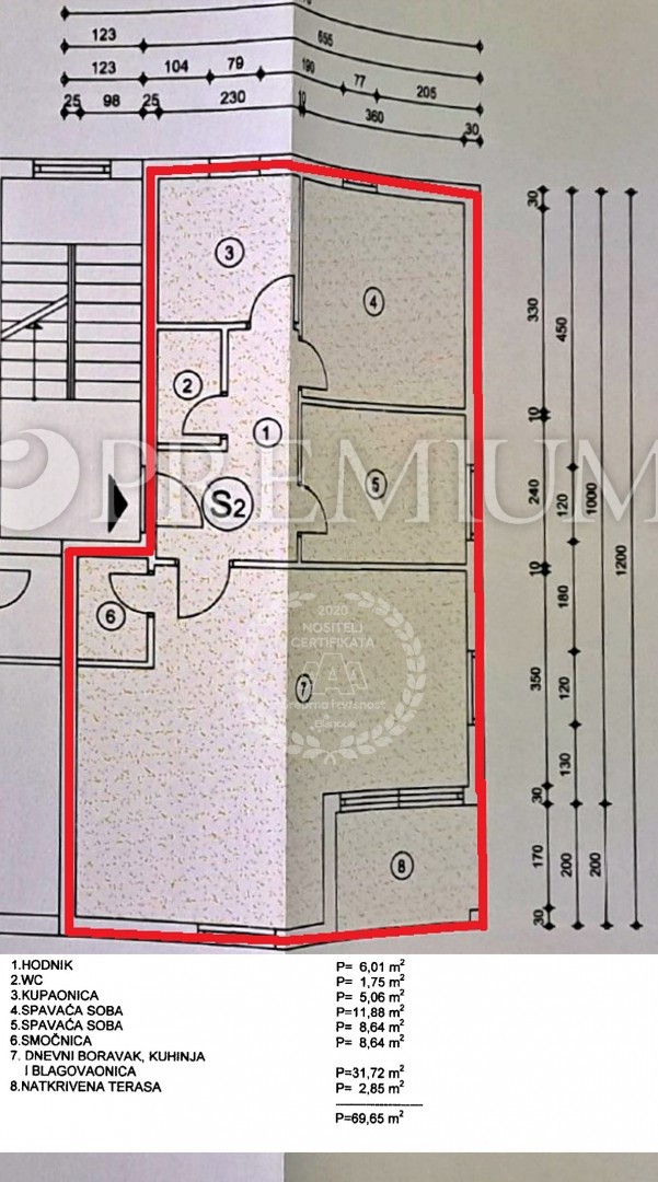 Malinska, dintorni, appartamento al 1° piano di un edificio residenziale!