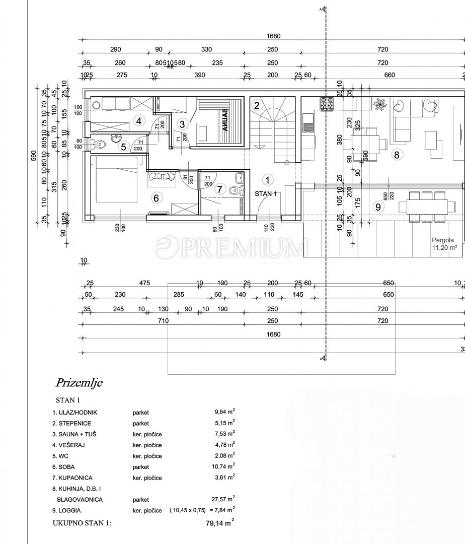 Krk, dintorni, nuova costruzione moderna con vista mare!