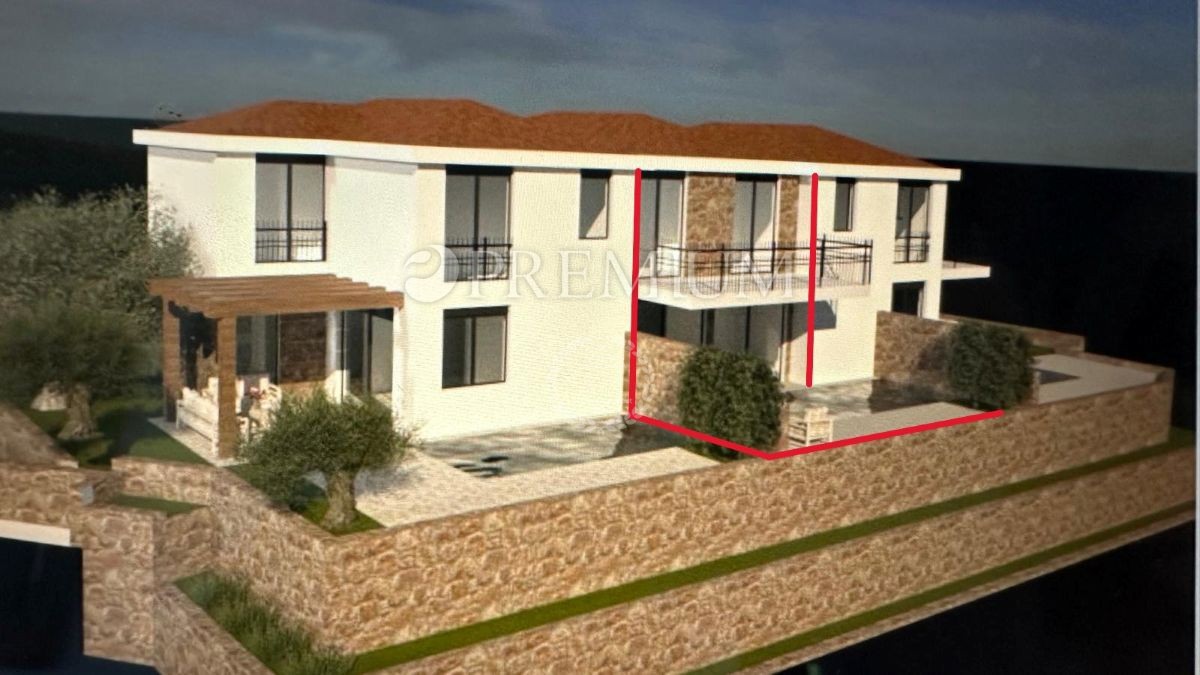 Njivice, casa a schiera di nuova costruzione con piscina!