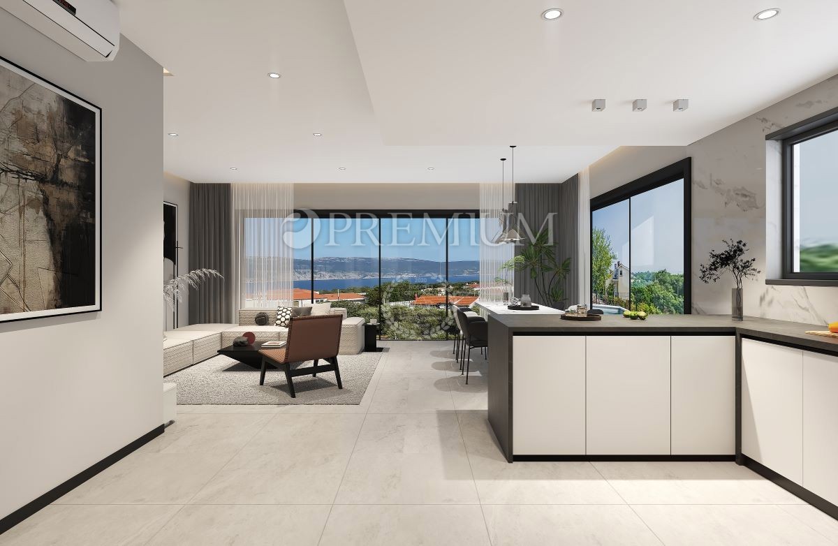 Dintorni di Krk, edificio nuovo e moderno con terrazza sul tetto!