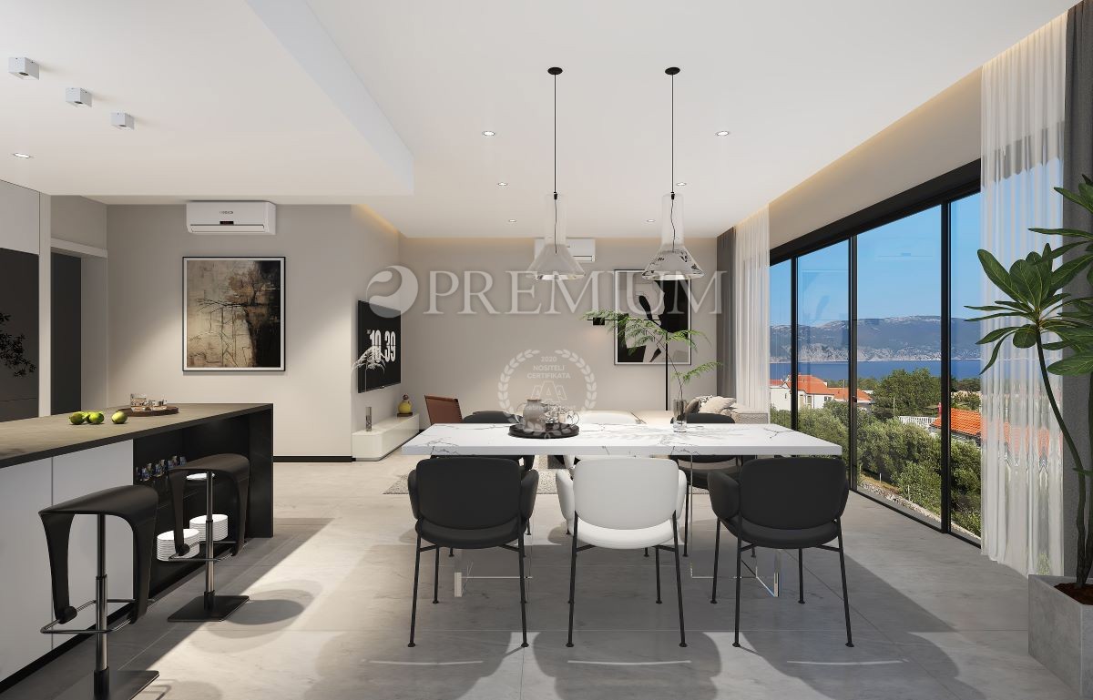 Dintorni di Krk, edificio nuovo e moderno con terrazza sul tetto!