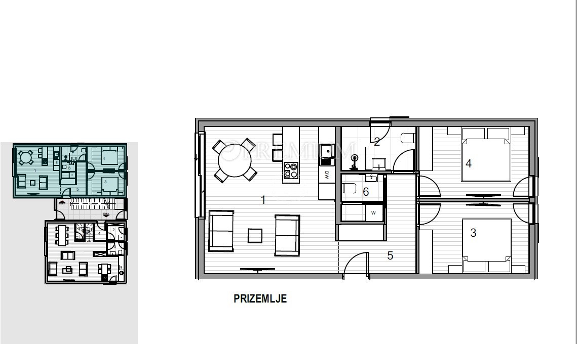 Città di Krk, nuovo edificio-appartamento al piano terra con giardino!