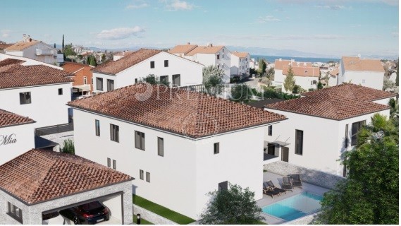 Malinska, moderna casa bifamiliare in vendita, con vista mare!