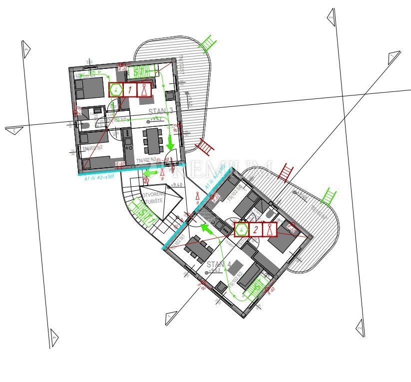 Vrbnik, dintorni, terreno edificabile con progetto principale!