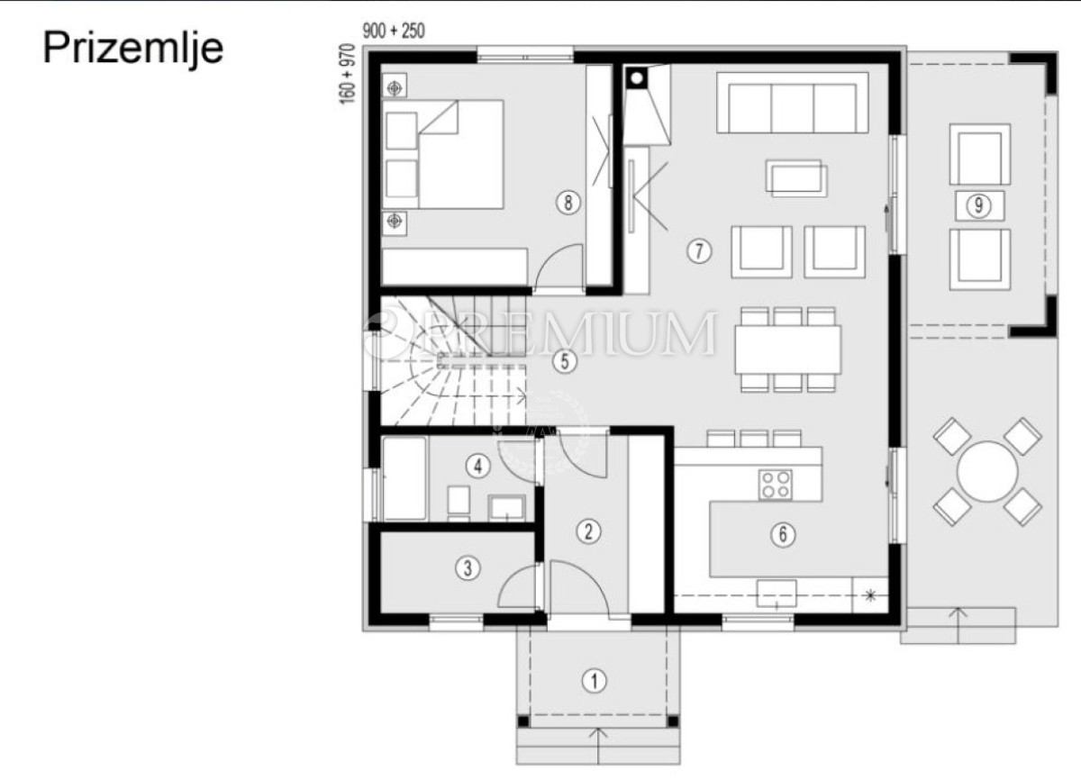 Vrbnik, casa nuova tranquilla con vista mare