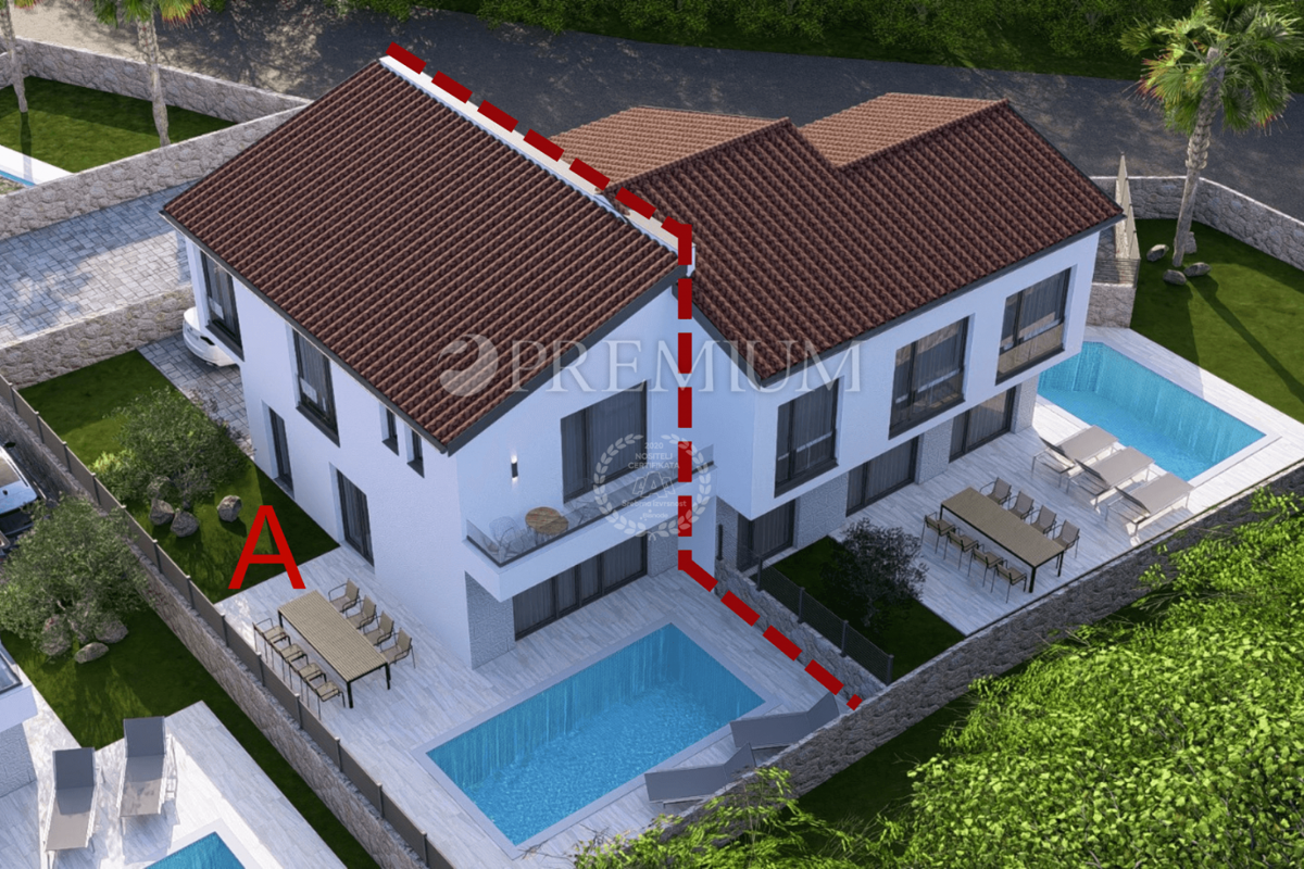 Malinska, zu verkaufen, Doppelhaushälfte mit Meerblick!