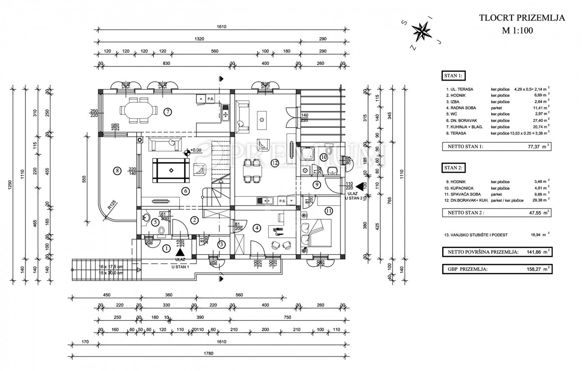 Klimno, casa indipendente con vista panoramica