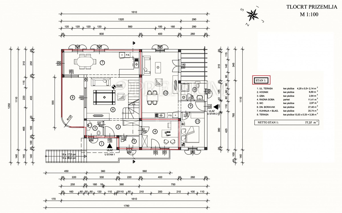 Klimno, casa indipendente con vista panoramica