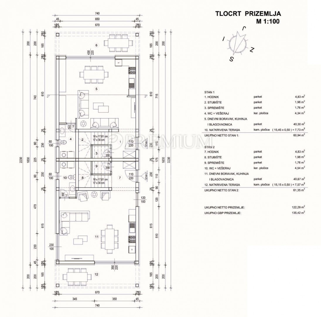 Malinska, Terreno edificabile, progetto per casa bifamiliare