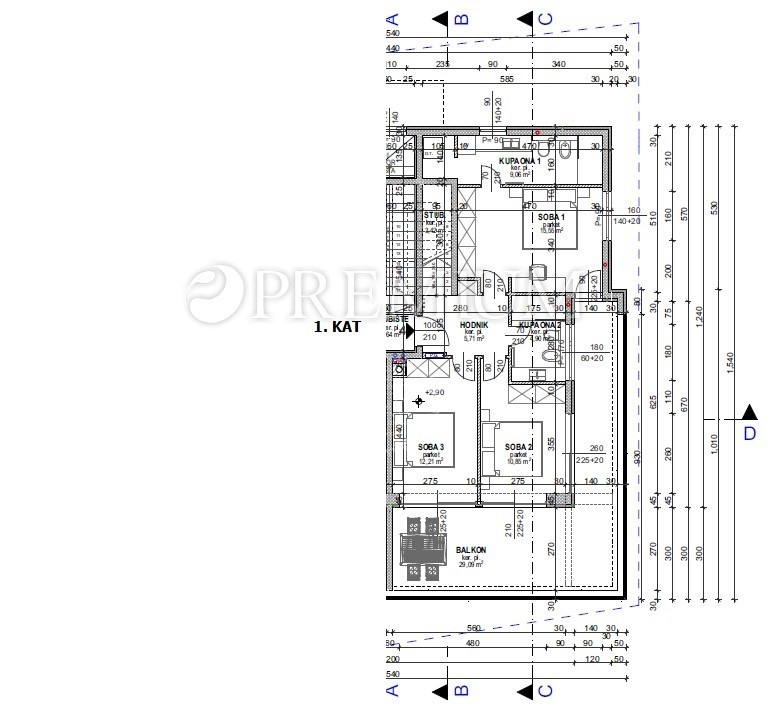 Krk, nuova costruzione, appartamento con terrazza sul tetto!