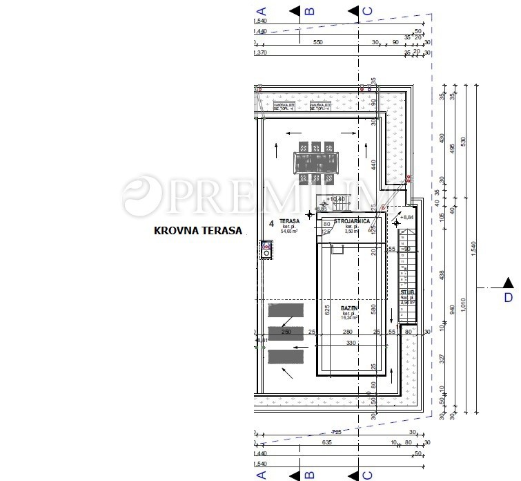 Krk, nuova costruzione, appartamento con terrazza sul tetto!