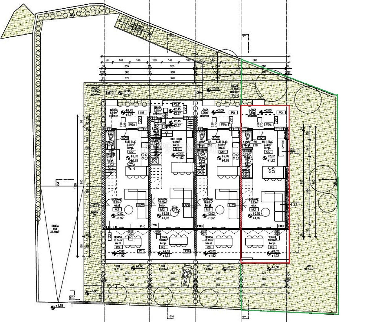 Krk, vendita, lussuoso appartamento su tre piani con giardino!