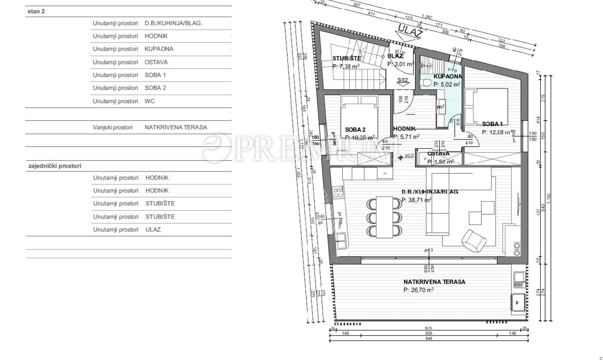 Città di Krk, centro, appartamento al piano terra di una nuova costruzione!