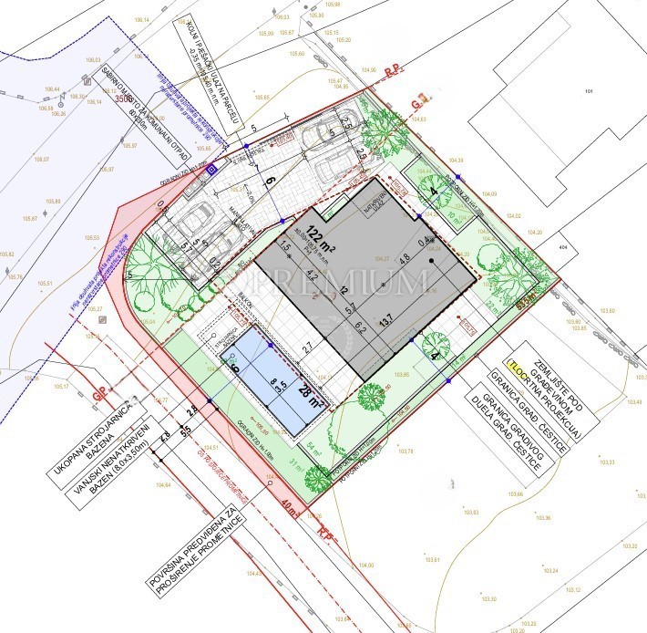 Krk, terreno edificabile con permesso, 2,5 km dal mare!