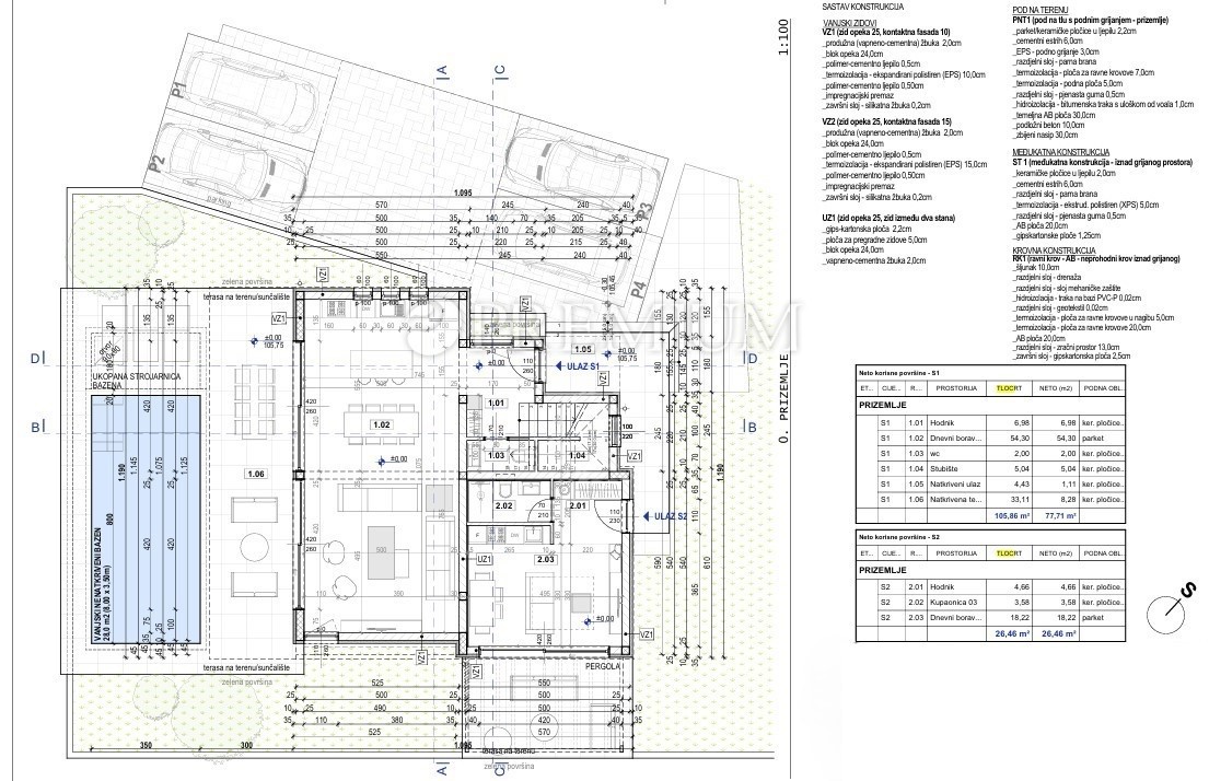 Krk, terreno edificabile con permesso, 2,5 km dal mare!