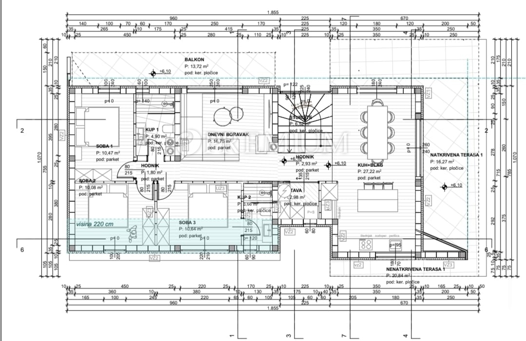 Krk, attico con vista mare, nuova costruzione!