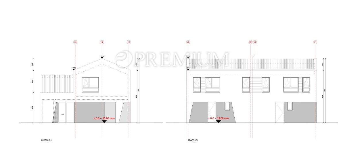 Malinska centro, terreno per 3 case, 80 m dal mare