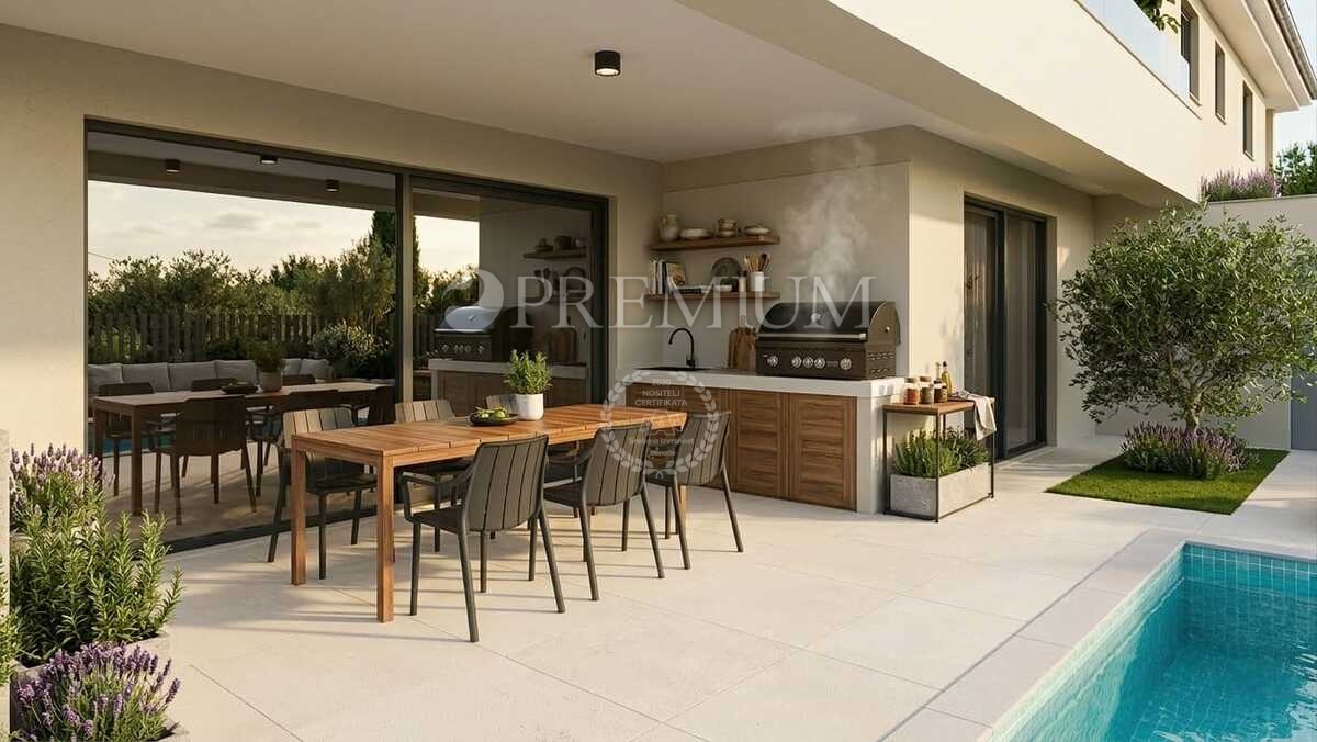 Malinska, casa con piscina e vista mare, nuova costruzione!