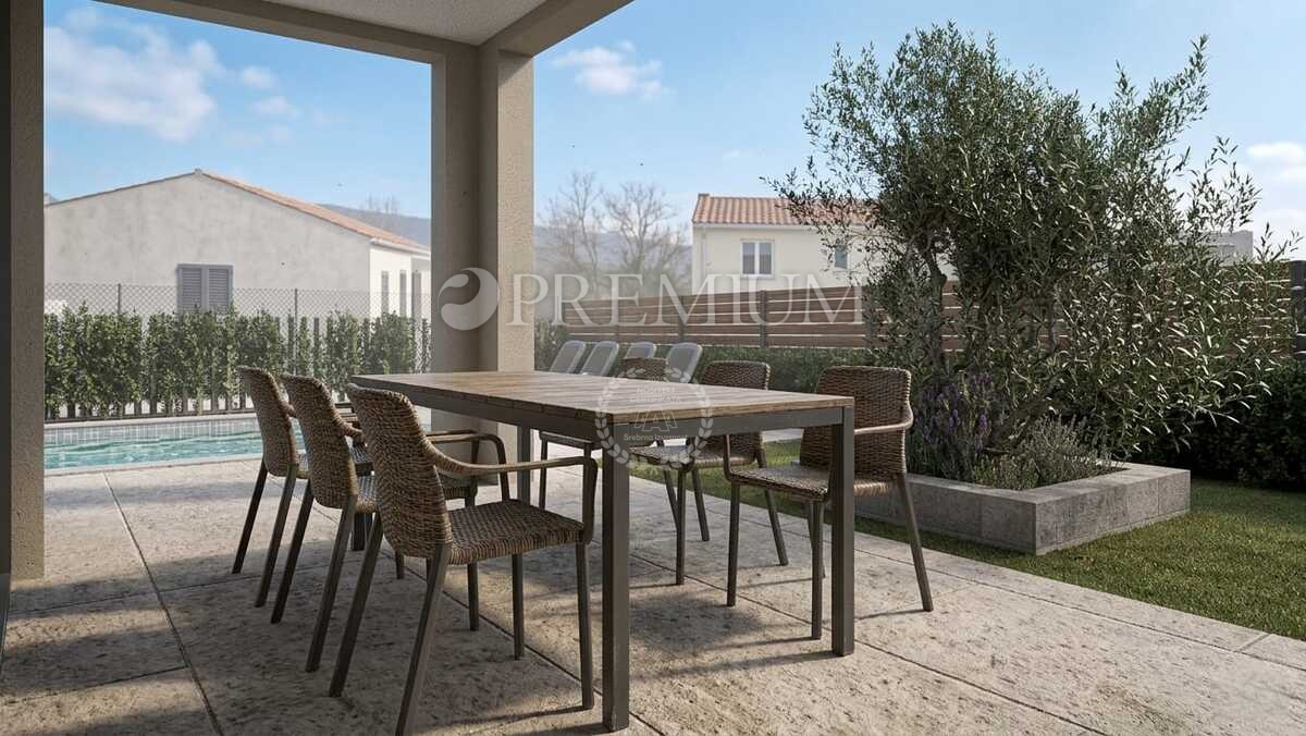 Malinska, casa con piscina e vista mare, nuova costruzione!