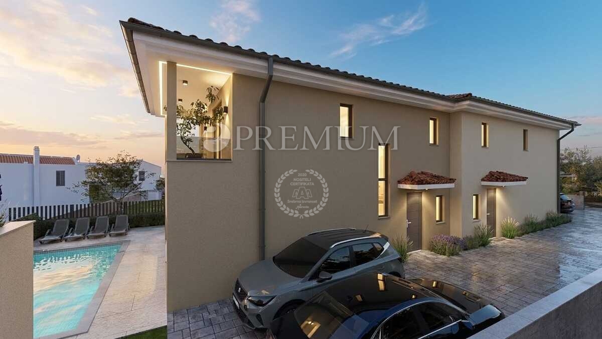 Malinska, casa con piscina e vista mare, nuova costruzione!