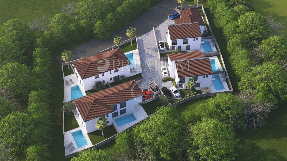 Malinska, nuova casa, 100 m², con vista mare e piscina