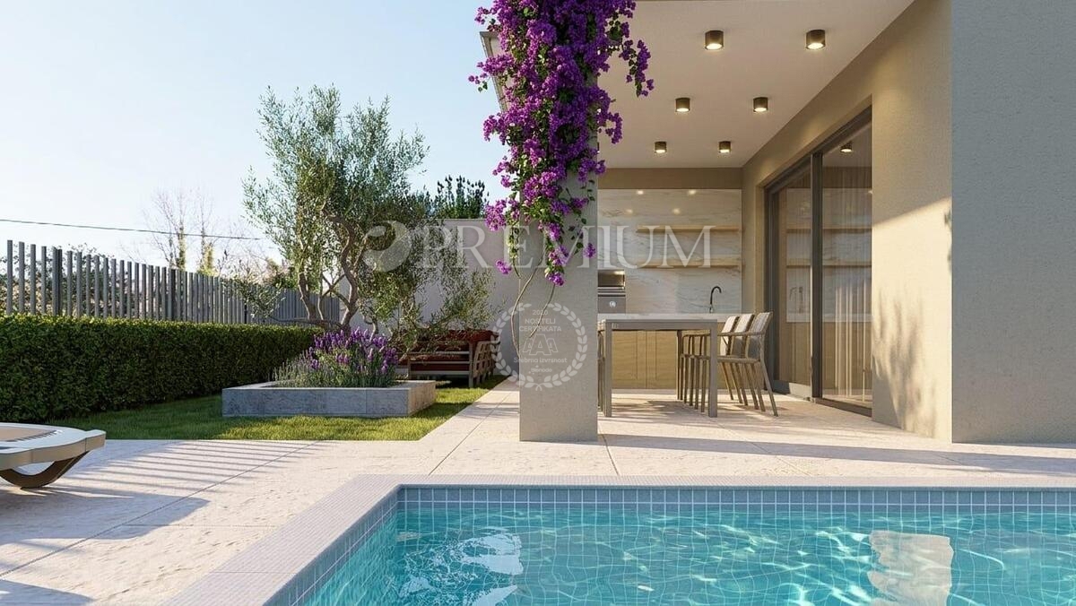 Malinska, casa bifamiliare con piscina, nuova, Krk!