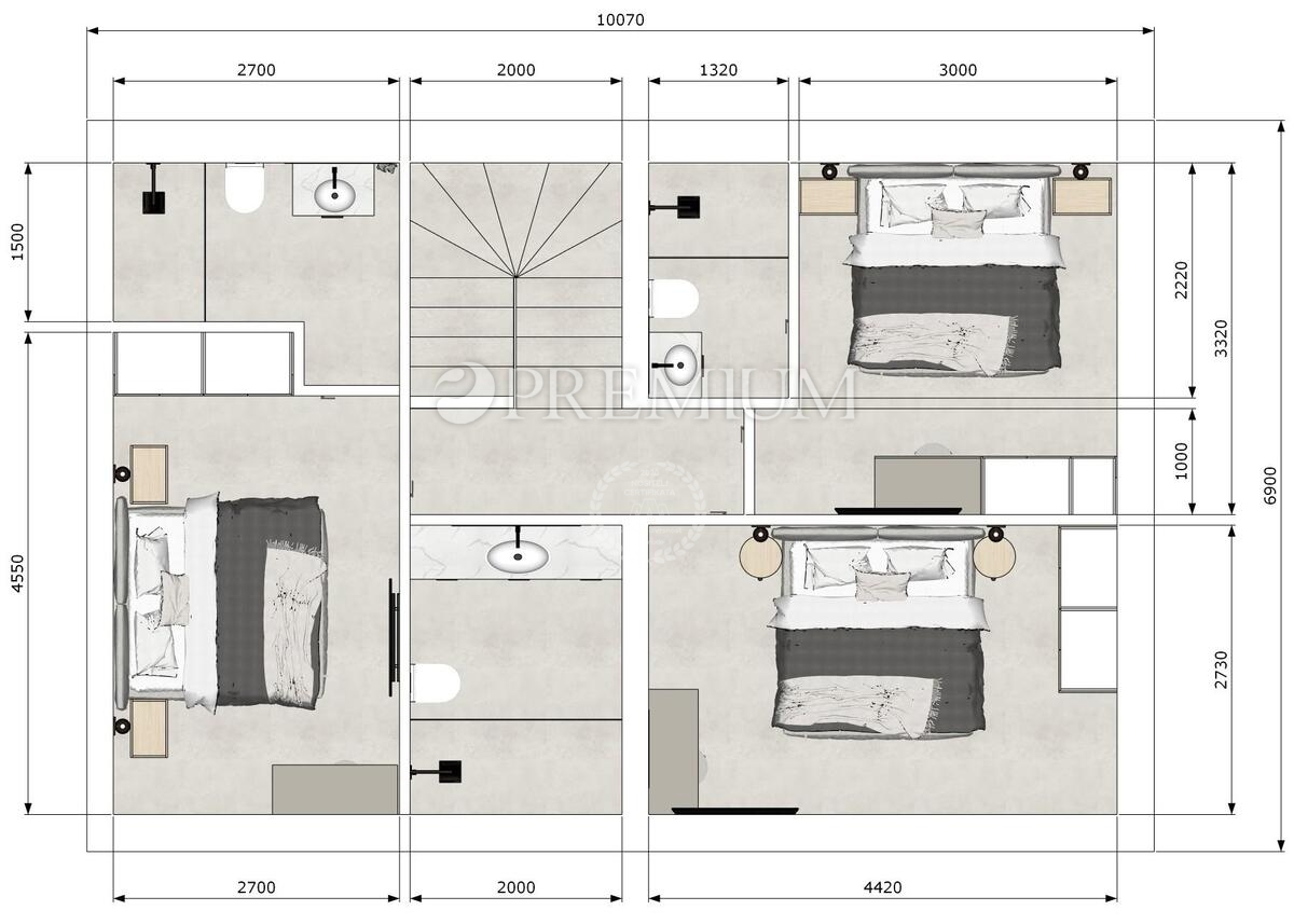 Malinska, casa bifamiliare con piscina, nuova, Krk!