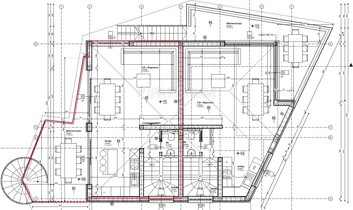 Malinska, nuova costruzione con piscina, a 150m dal mare!