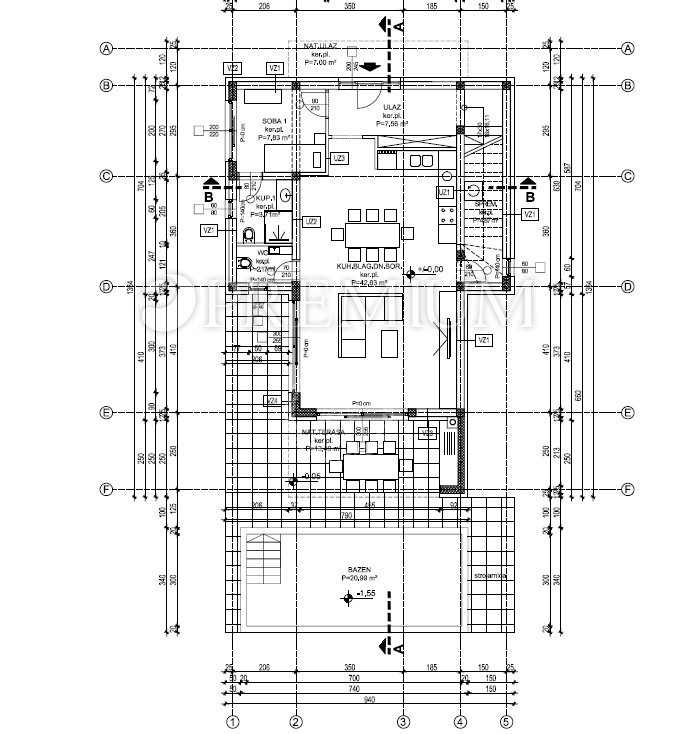 Dintorni della città di Krk, nuova costruzione con piscina e vista mare!