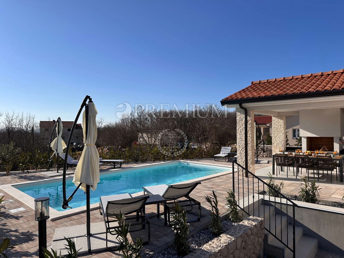 Dobrinj, casa di lusso di nuova costruzione con piscina!