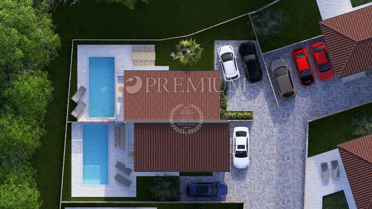 Malinska,casa a schiera con piscina e vista mare.