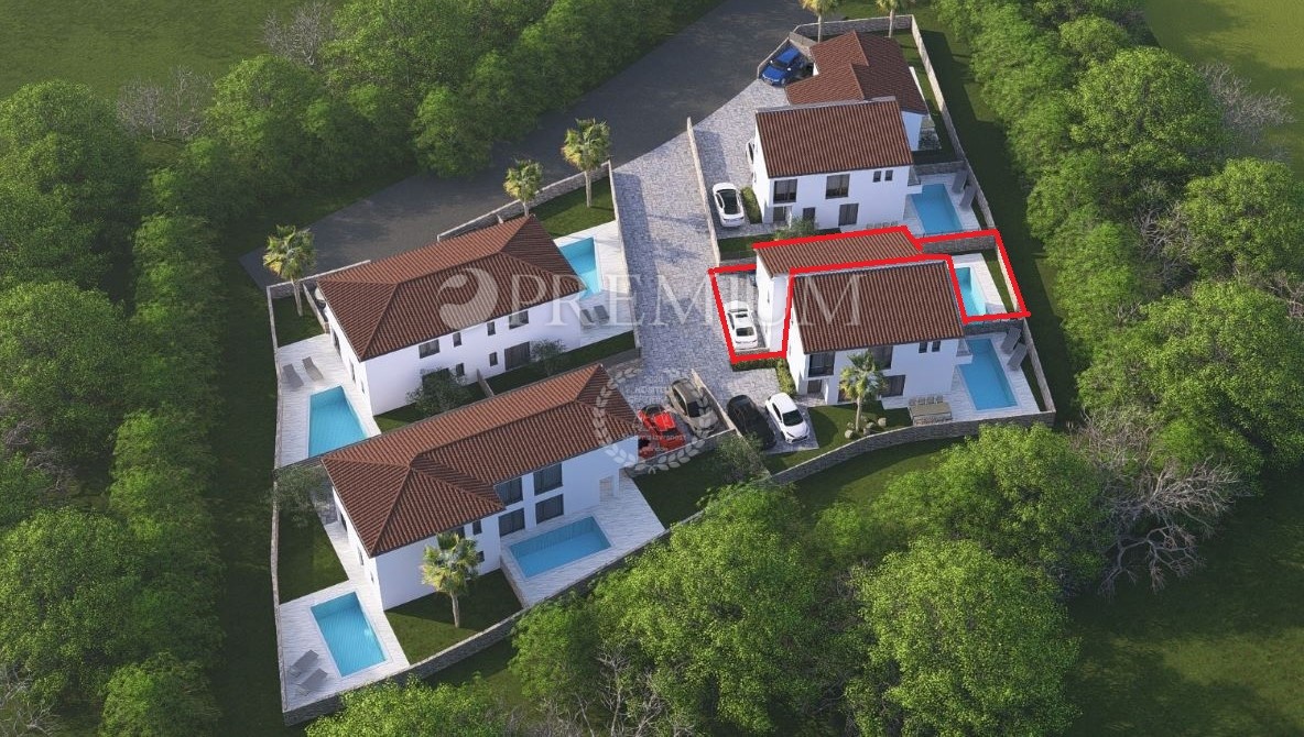 Malinska,casa a schiera con piscina e vista mare.