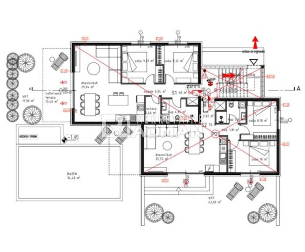 Appartamento Okrug Gornji, Okrug, 62m2