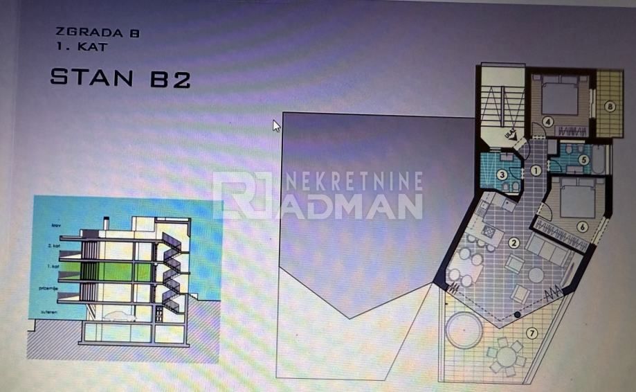 Appartamento Okrug Gornji, Okrug, 73m2