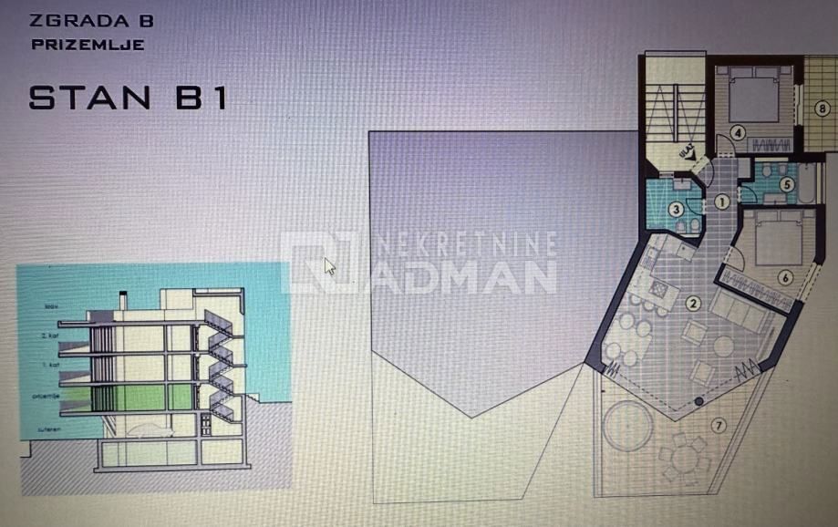 Appartamento Okrug Gornji, Okrug, 73m2