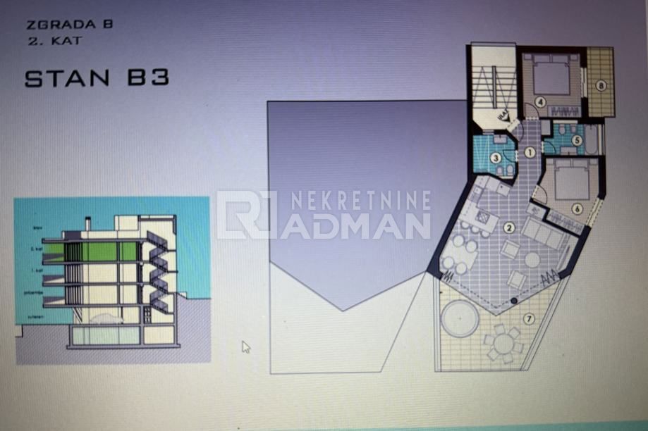 Appartamento Okrug Gornji, Okrug, 73m2