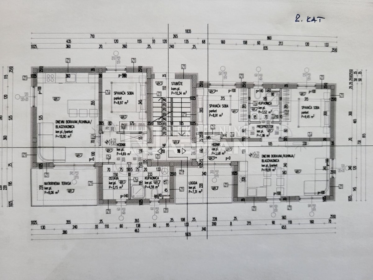 ATTICO VICINO AL MARE  Appartamento Sevid, Marina, 47,23m2+ 51,69M TERASE