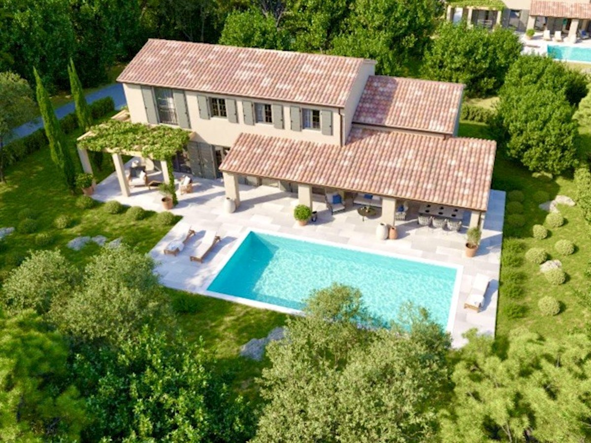 Una villa da favola con piscina in costruzione situata negli idilliaci dintorni dell'Istria centrale.