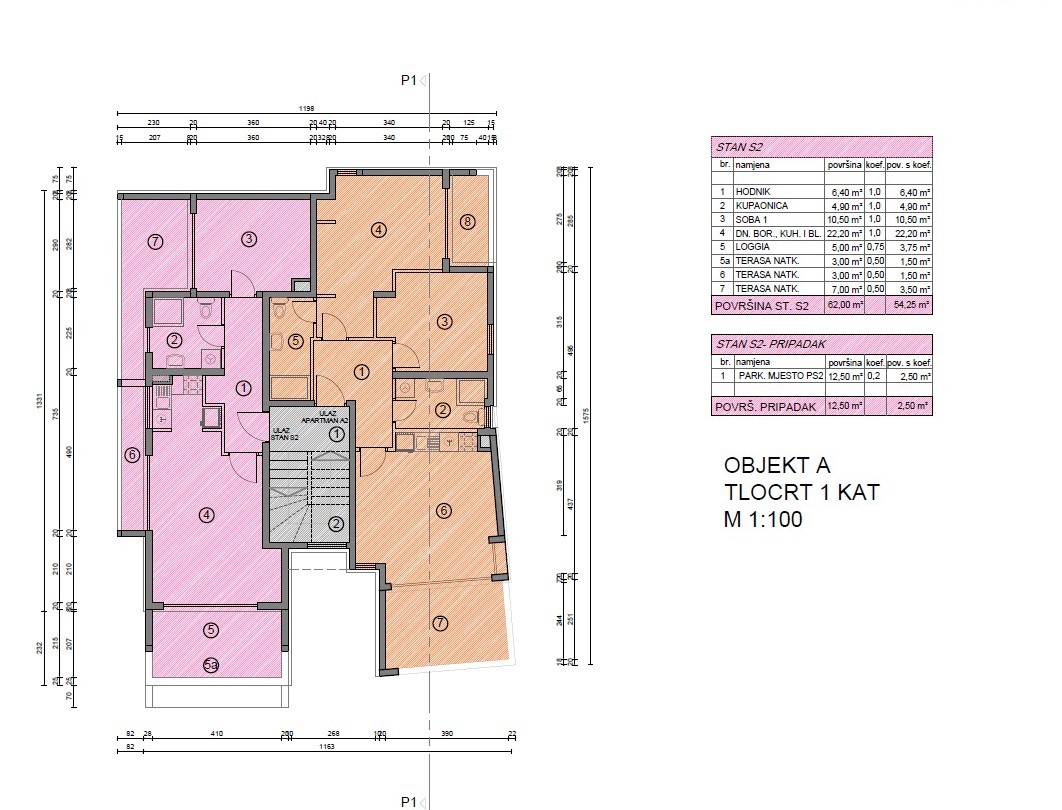 Novalja - appartamento con una camera da letto al primo piano