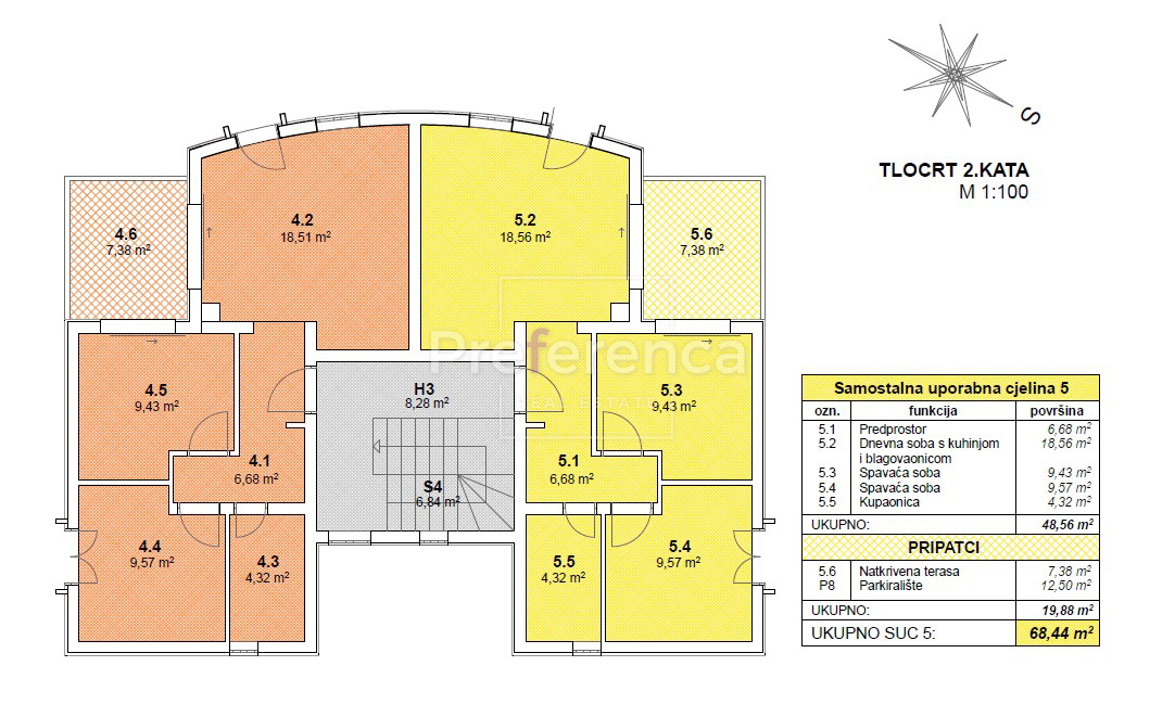 Novalja, posizione tranquilla – appartamento con due camere al 2° piano