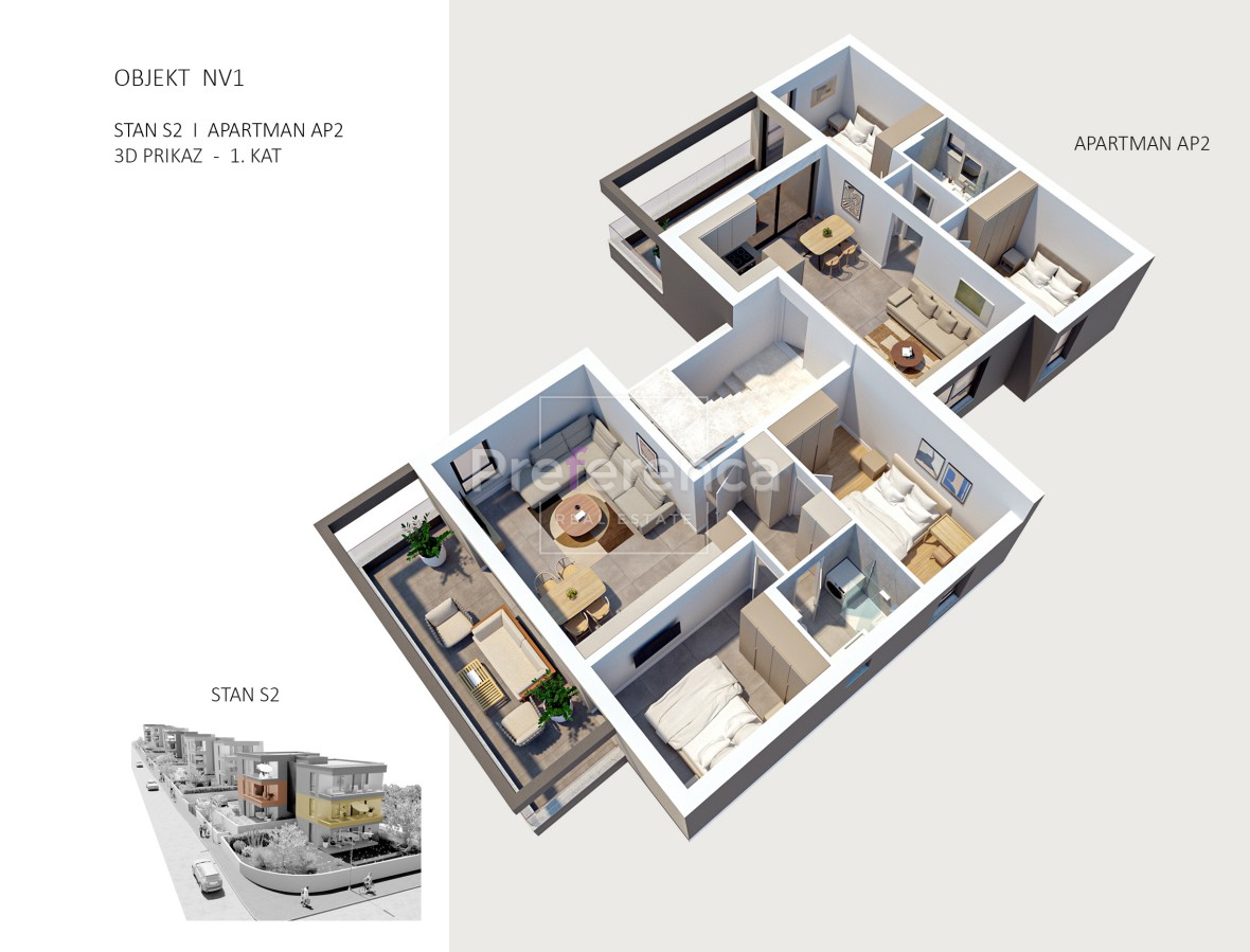 Novalja - appartamento bilocale al PRIMO PIANO