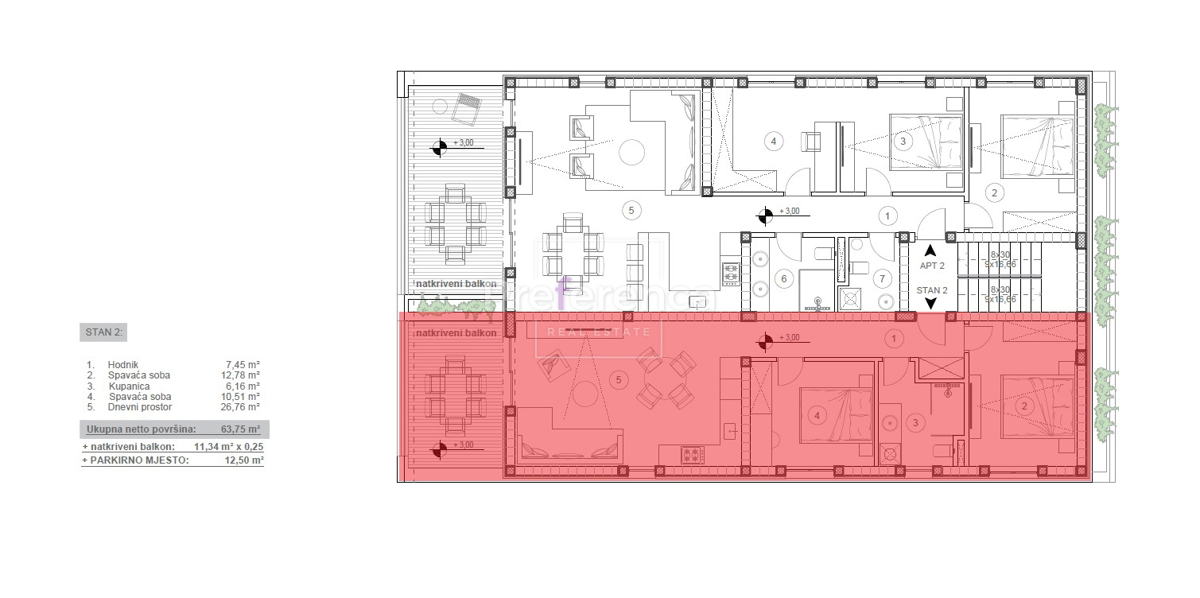 Novalja - appartamento con due camere al primo piano