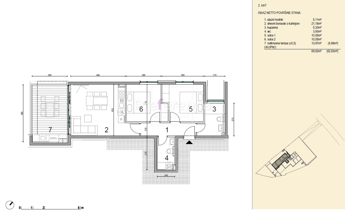 Novalja - appartamento bilocale al secondo piano