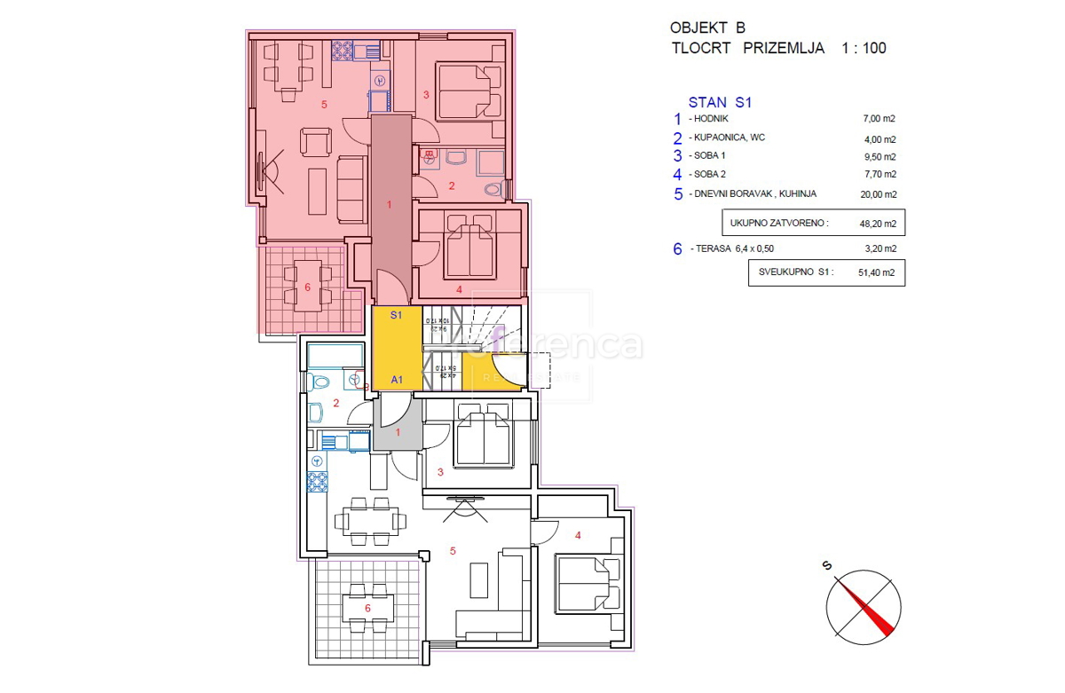 Novalja - appartamento con due camere al piano terra con giardino - SECONDA FILA DAL MARE