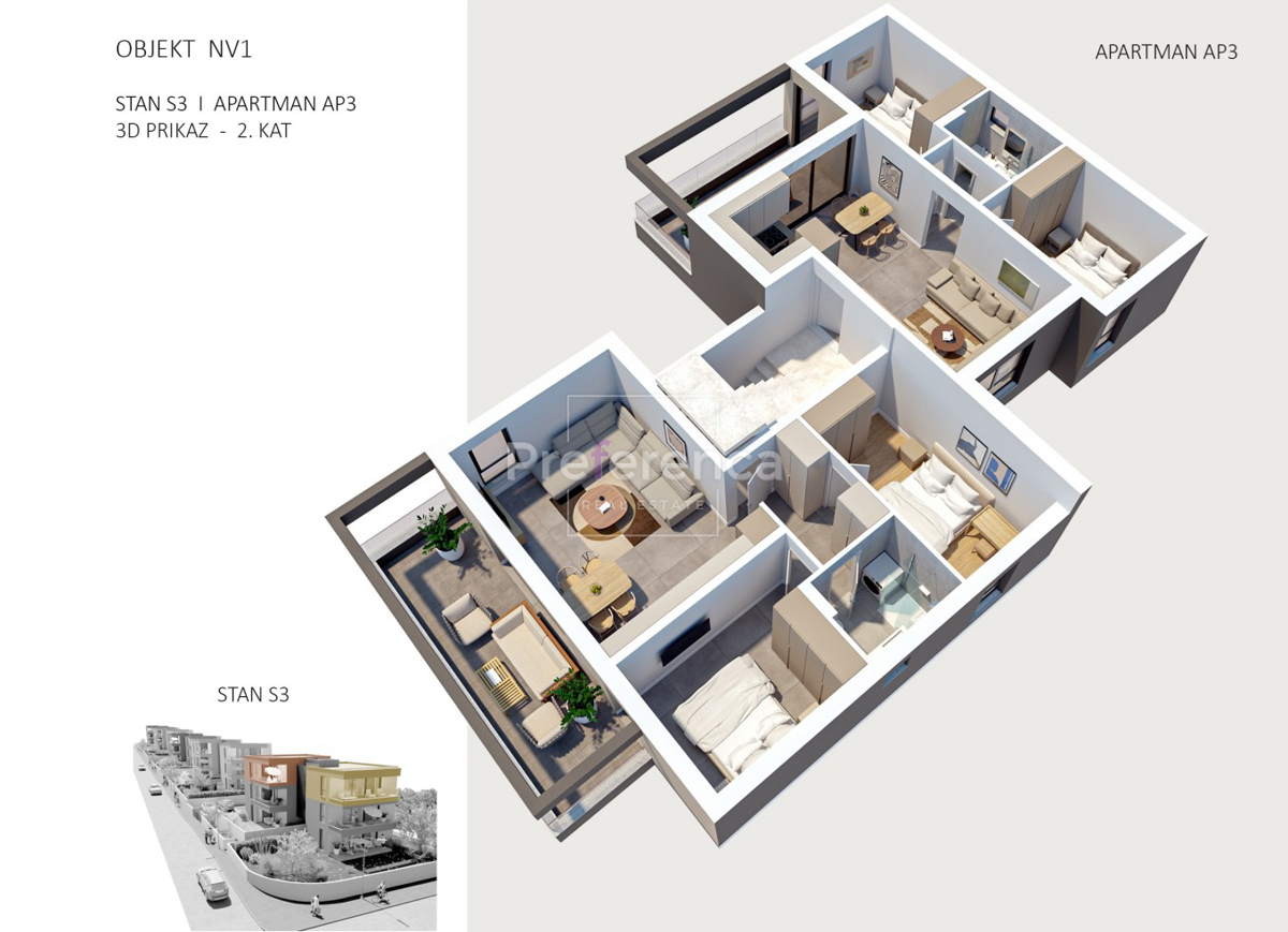 Novalja - bilocale al SECONDO PIANO