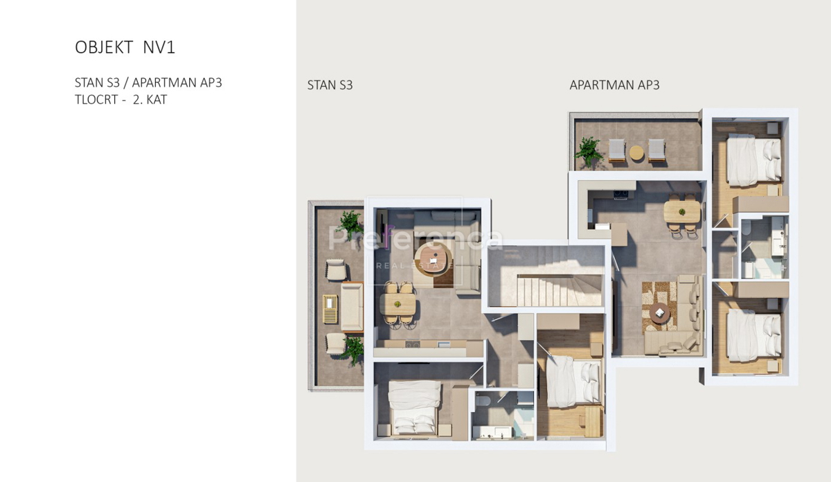 Novalja - bilocale al SECONDO PIANO