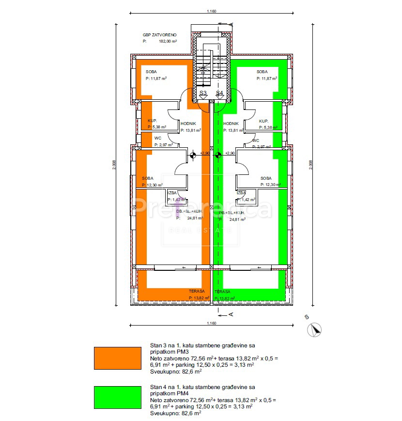 Povljana - appartamento bilocale al primo piano