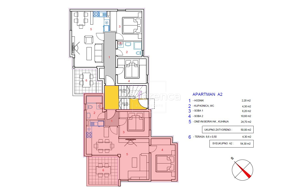 Novalja - appartamento bilocale al primo piano - SECONDA FILA DAL MARE