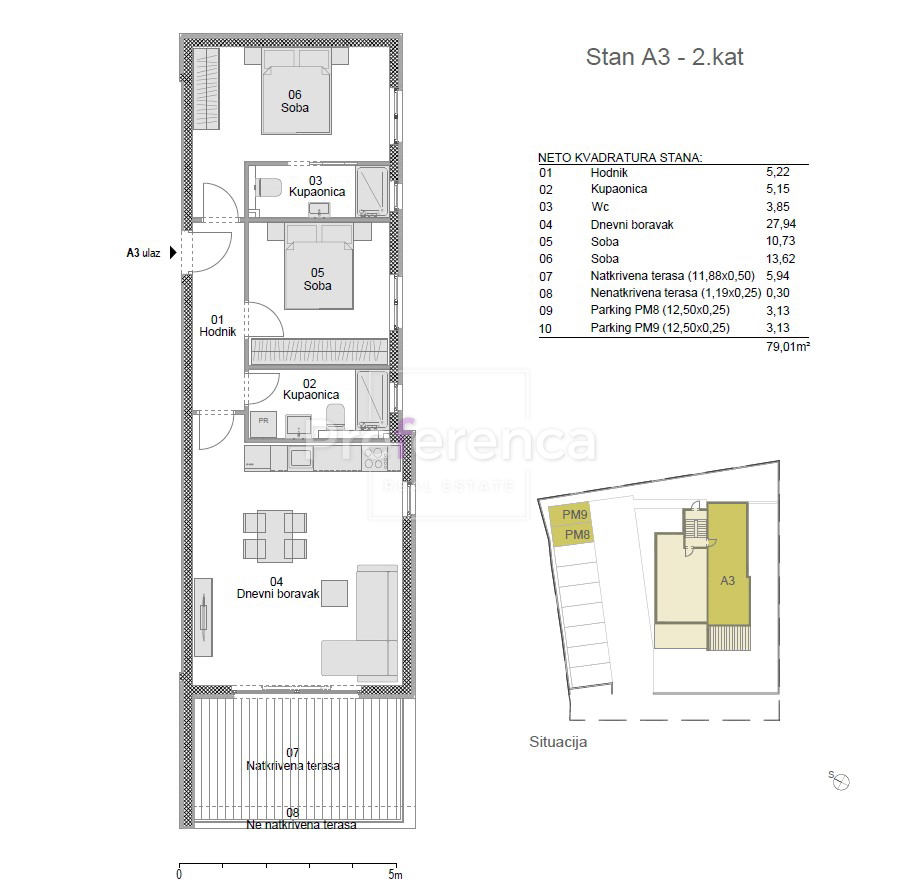 Novalja - nuova costruzione - appartamento trilocale