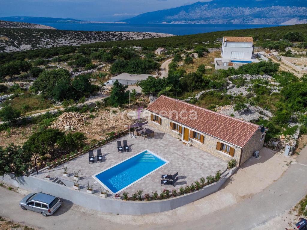 Dabovi stani, Novalja - villa con piscina + terreno con progetto